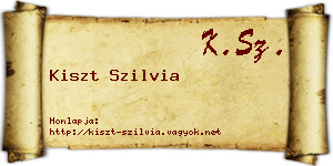 Kiszt Szilvia névjegykártya